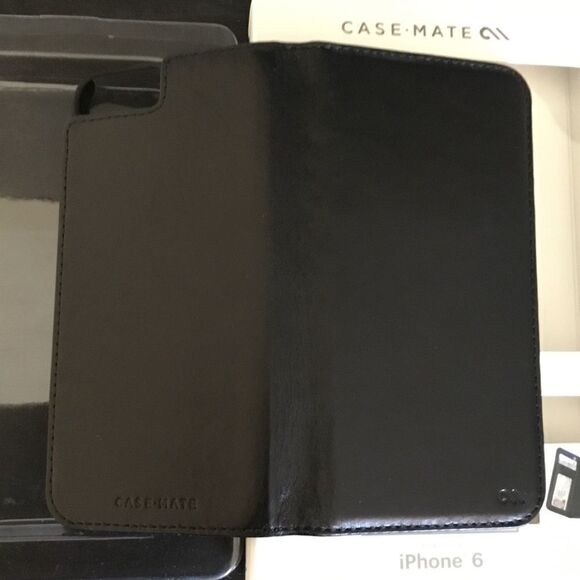 Case Mate iPhone 6 Black Leather Wallet Folio (J) - Picture 3 of 8